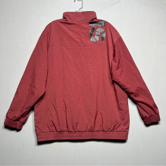 Adidas Burgundy Windbreaker Track Jacket Full Zip Women’s Size Large Colorblock - Picture 11 of 12